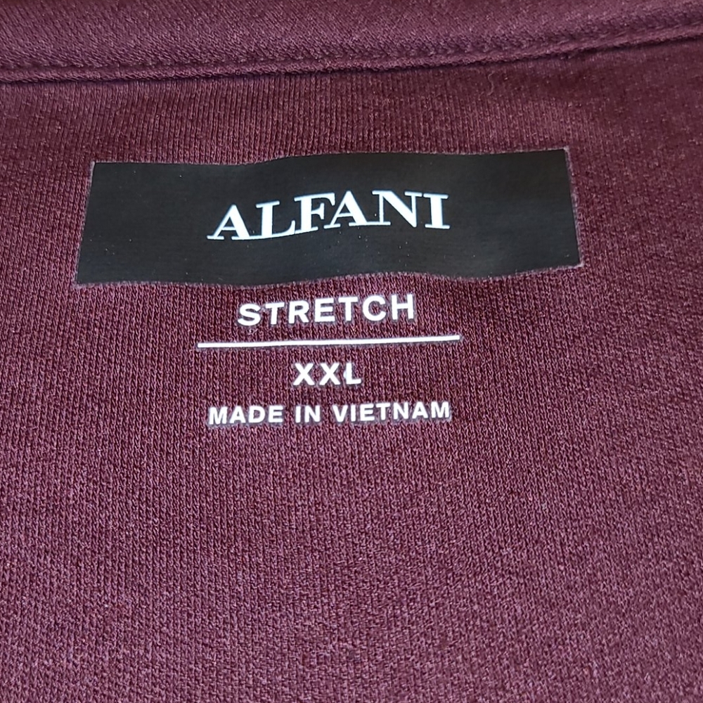 Alfani stretch long-sleeve V-neck deep red - Picture 3 of 16